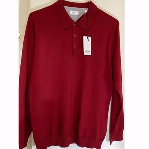 🆕 New Adi pure by adidas red sweater polo top golf